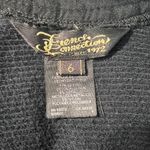 French Connection  Mini Dress 6 Navy Black Metallic Shift‎ Bell Elbow Sleeve Photo 7