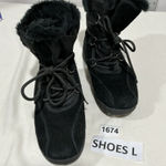 Baretraps Womans Aero Black Suede Lace Up Fur Lined Winter Ankle Boots 9 M Photo 0