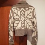 American Eagle  Outfitters Brown Cream Snowflake Cable-Knit Cardigan Size Medium Photo 1