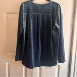 Lands' End Land’s End Blue Velvet Button Front‎ Top Size XL Photo 1