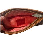 Hobo Leather Pleated Clutch / Pouch Carmel Tan (10.5” x 5”) Brown Photo 4