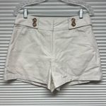 Moon River NWT Cream Button Detail Linen Blend High Rise Shorts Size Large Photo 0