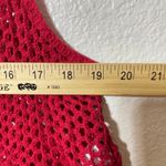 Avec Les Filles  Red Crochet Asymmetric Button Vest Size Small Boho Western Photo 4