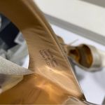 Badgley Mischka  Women's Kim Heeled Sandal Bow Block Heel Ivory Satin Size 7.5 Photo 5