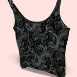 Alex Evenings Vintage 90s sparkle swirl slinky scoop neck tank top cami jersey knit holiday Photo 0