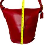 Coach VINTAGE Red Glove Tanned Duffle Sac XL Crossbody Bucket Bag USA 9085 COA Photo 9
