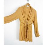 Free People Worlds Apart Tie-Front Tunic Size Small Tan Bohemian Coverup Gauzy Photo 11