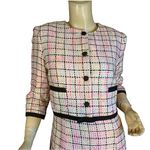 Talbots PINK & BLACK SILK BLEND PASTEL TWEED DRESS & BLAZER SUIT SET (8) Photo 7