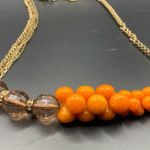 Jessica Simpson Beaded Statement Necklace Goldtone chain 28” total Photo 5