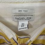 Rachel Zoe Yellow Striped 100% Linen Midi Shirt Dress Size 8 Photo 8
