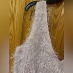 Topshop Lilac Metallic Fuzzy Fringe Deep Plunging V-Back Mini Slip Dress Size 6 Photo 8