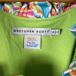 Gretchen Scott Shell Shock Ruffle Neck Dress Preppy Resortwear Tropical Size S Photo 5