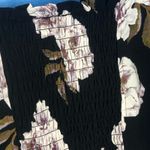 Free Press Black Floral Cropped Blouse Square Neck NWT Medium Photo 14