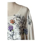 J Jill Shirt Women 4X Ivory Botanical Gardens Embroidered Linen Blend Top Boho Tan Photo 5