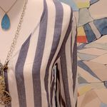 Pink Rose  Rayon Striped Tie Front High Low Hemline Top M Photo 9