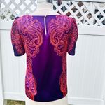 Juicy Couture  hot pink/purple design printed blouse with puff sleeves Photo 7