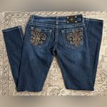 Miss Me Dark Blue Skinny Jeans with Embellished Pockets Photo 1