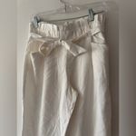 ZARA NEW!  TRF White Paperbag Tie Belt Straight Leg Pants With Pockets Photo 1
