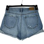 Aeropostale SZ 6 Mom Jean Shorts Distressed Cuffed Hi-Rise Zip-Fly Whiskered Photo 2
