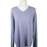 Armani Collezioni Ribbed V-Neck Sweater Womens XL Light Purple Luxurious Wool Bl Photo 8
