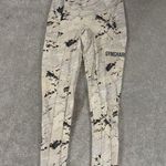 Gymshark ‎ Ori Leggings Print Gray Cream Marble 7/8 Length Small EUC Photo 0