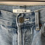 PacSun High Rise Straight Leg Raw Hem Distressed Denim Jeans Photo 4