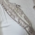 Billabong Vintage Y2K Cotton Off-White Lace V-Neck Long-Sleeve BlouseTop Small Photo 4