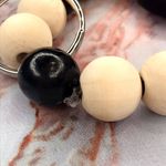 Mother’s Day Mama Floral Wooden Bead Wristlet Keychain Photo 2
