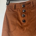 ZARA  | Burnt Orange Brown Tan Suede Mini Skirt Microfiber XS Photo 1
