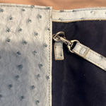 Merona light blue faux ostrich look crossbody envelope bag removable strap EUC Photo 12