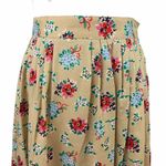 Vintage cottagecore pleated wildflower midi skirt Tan Size 6 Photo 3