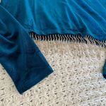 Joie  Velvet Mock Neck Long Sleeve with Diamond Tassel Trim | Teal Photo 1