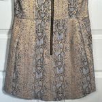 Topshop Sz 4 Metallic Gold Snakeskin Print Dress Short Sleeve A-Line Jacquard Photo 9