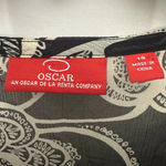 Oscar de la Renta Oscar By  Silk Floral Tunic Embroidered Size 14 Black Sheer Photo 2