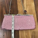 Y2k Vintage Elegant Pink Sequin Clutch with Silver Chain Photo 4