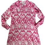 LIVRO Oversized Classic Kurta Caftan Ikat Pink & White Pockets Size XS Photo 9