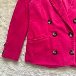 ZARA Jacket Corduroy Blazer Double Breasted Button Front Long Sleeve Pink S/M Photo 6