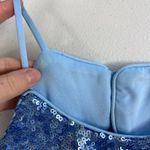 Azazie  women's baby blue sequin high neck jeweled maxi formal gown prom dress 6 Photo 7