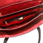 Pourchet Paris Black Patent Burgundy Suede Satchel Tote Vintage 13x10.5 Bag GUC Photo 5