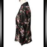 Floral Nicola Peony Rose Printed Blouse Y2K Black Photo 3