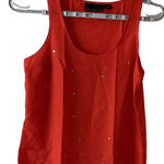 Attention  Womenorange Sleeveless Blouse With Silver Triangles  Size Medium‎ Photo 0
