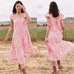 The Great Whipstitched Plumeria midi Dress tiered pink Floral prairie Sz XS Photo 7