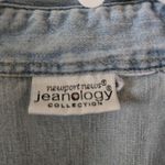 Newport News Jeanology Denim Jacket Cardigan Ruffled Button Up Women Size Medium Blue Photo 4