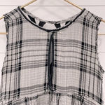 Free People  Distressed Hem Plaid Tank Top Size Small Photo 4
