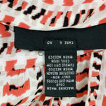 Alfani  Womens Sleeveless Blouse Size 16 Red Black White Geometric Print Draped Photo 5