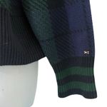Tommy Hilfiger  Blue Green Plaid Tartan Yellow Logo Quarter Zip Sweater size L Photo 7