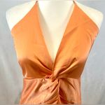 SheIn Orange twist front halter neck strappy back dress size large Photo 1