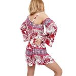 Free People NEW Nomad One Shoulder Red White Floral Boho Dress Size Small NWOT Photo 2