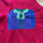 None Vintage Handknit Lecomte Red Christmas Sweater Vest Women Size M Holiday Photo 7