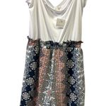 Ultra Flirt Blue White Spaghetti Strap V Neck Tie Waist Short Romper Size Large Photo 6